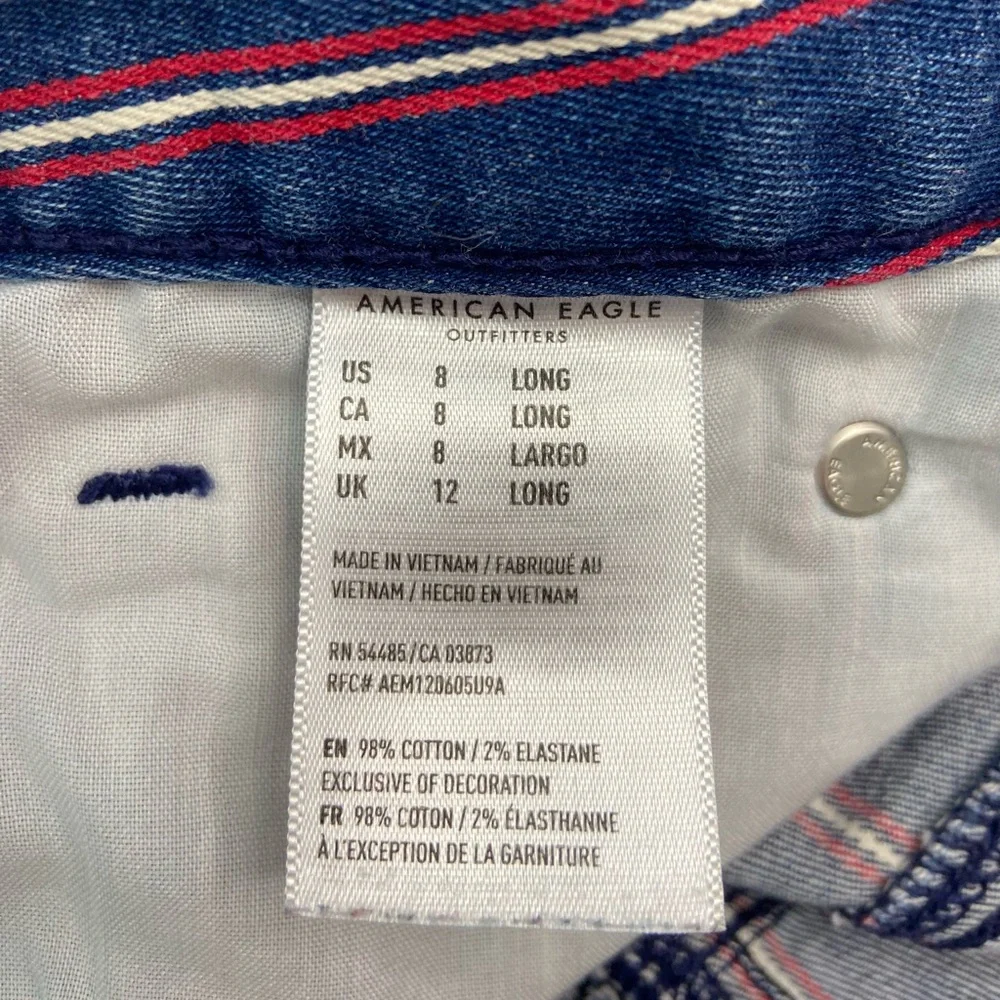 American Eagle Outfitters‎ Blue and Red Striped Mini Skirt Size 8.